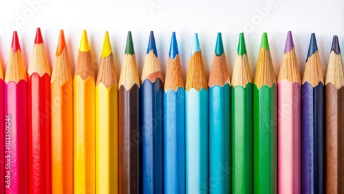 Vibrant Colored Pencils Isolated on White Background for Creative Projects and Art Supplies