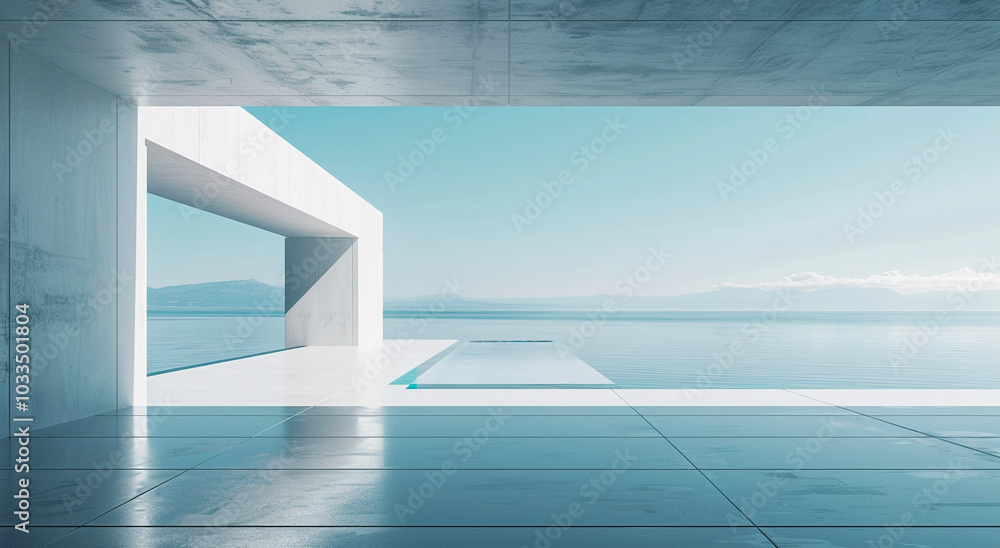 Fototapeta premium Villa swimming pool for seaside tourism 