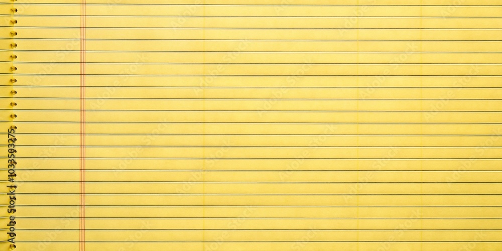 Yellow legal ruled notebook paper reflecting on surface Yellow legal ruled notebook paper reflecting on surface