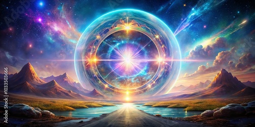 Abstract Star Gate Portal to Otherworldly Dimension, Alien Technology, Magical Energy Transformation, Fantasy Journey, Visual Storytelling, Cosmic Adventure, Sci-fi Exploration