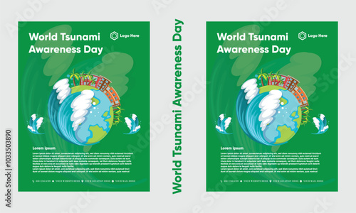 Simple flat victor world tsunami Awareness day