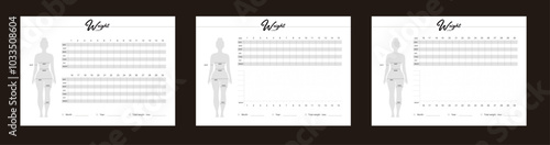 Body measurement tracker for women, weight loss tracker