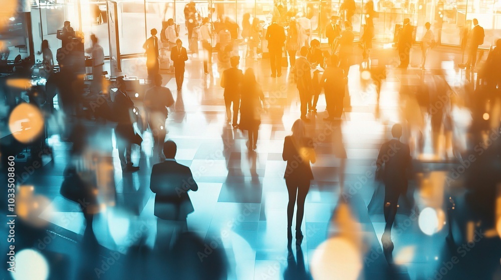 Blurry Crowd in Busy Urban Setting Blurry Crowd in Busy Urban Setting