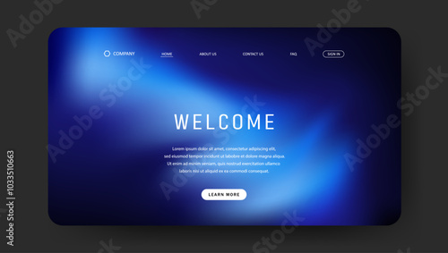 futuristic landing page background with gradient mesh, Website UI design 