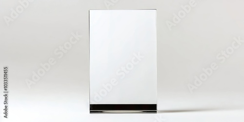 Tabletop Upright Plastic Menu Sign Isolated on a White Background.