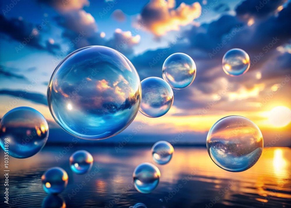 A Serene Display of Blue and White Bubbles Floating Gracefully in the Air, Capturing the Essence of Tranquility and Joy in Nature's Playful Moments A Serene Display of Blue and White Bubbles Floating Gracefully in the Air, Capturing the Essence of Tranquility and Joy in Nature's Playful Moments
