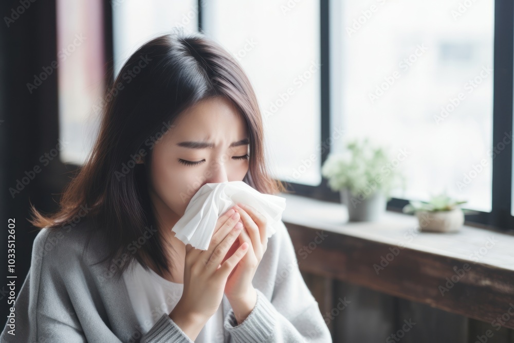 Flu and sneeze adult relaxation hairstyle.
