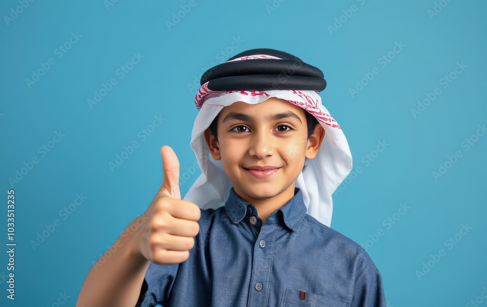 Smiling boy making a thumbs-up sign Smiling boy making a thumbs-up sign
