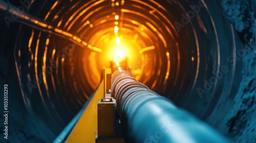 Fototapeta Naklejka Na Ścianę i Meble -  high-tech drilling system in deep tunnel