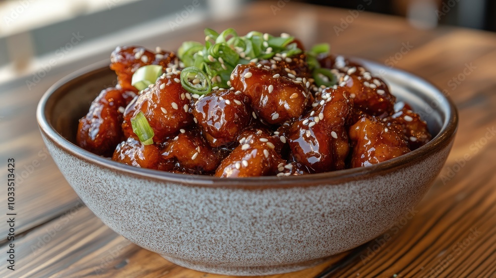 Delicious Asian Chicken Dish with Sesame and Scallions Delicious Asian Chicken Dish with Sesame and Scallions