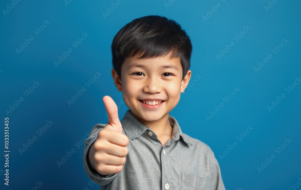 Young boy with positive thumbs up Young boy with positive thumbs up