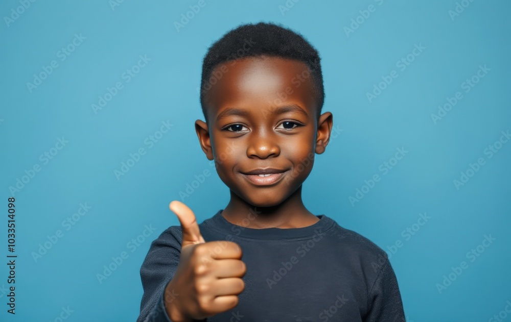Happy child showing approval with thumbs up Happy child showing approval with thumbs up