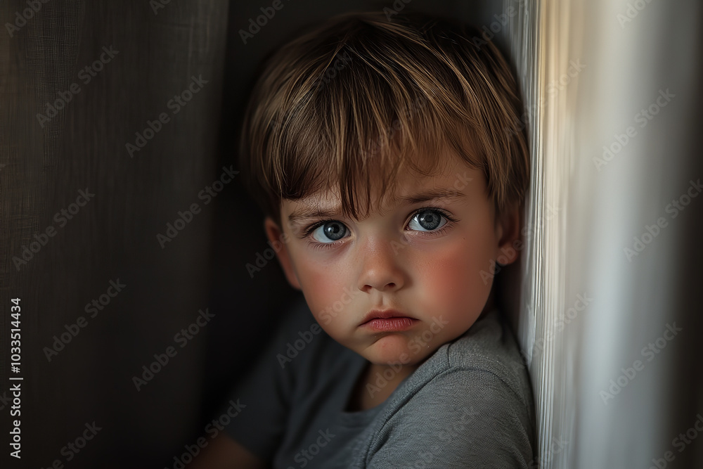 Child in Time-Out Exhibiting Frustration and Anger Child in Time-Out Exhibiting Frustration and Anger