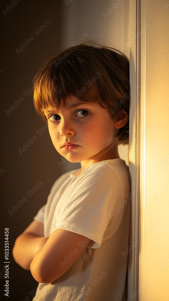 Child in Time-Out Exhibiting Frustration and Anger Child in Time-Out Exhibiting Frustration and Anger