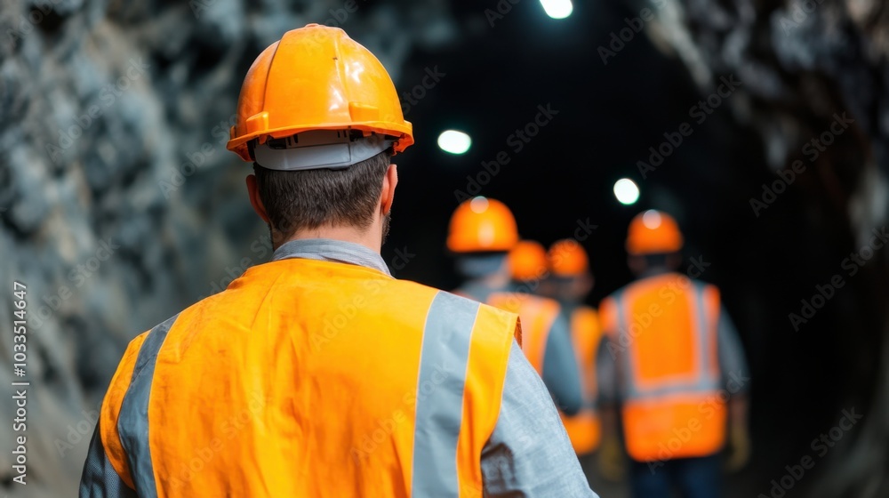 workers reinforcing tunnel walls after drilling workers reinforcing tunnel walls after drilling