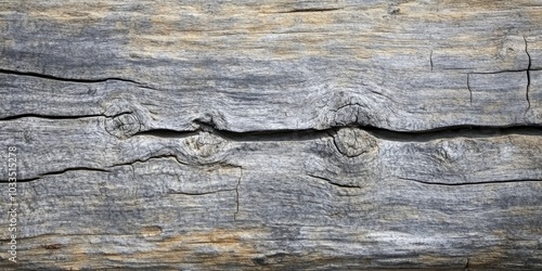 Background, wood texture, aged gray wooden board with fissures.