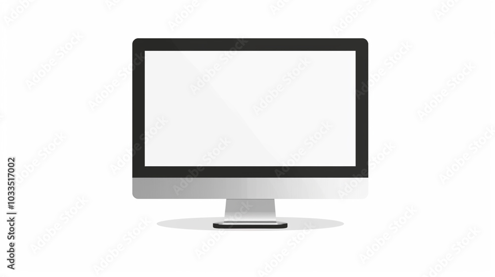 A blank monitor isolated on white. A black and white computer monitor. A blank monitor isolated on white. A black and white computer monitor.