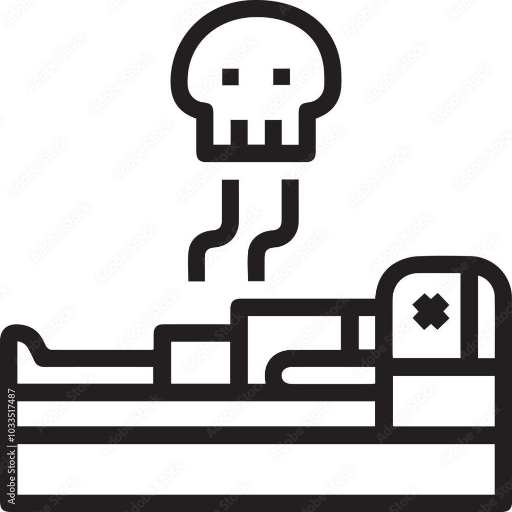 Obraz premium Skull icon symbol vector image illustration 