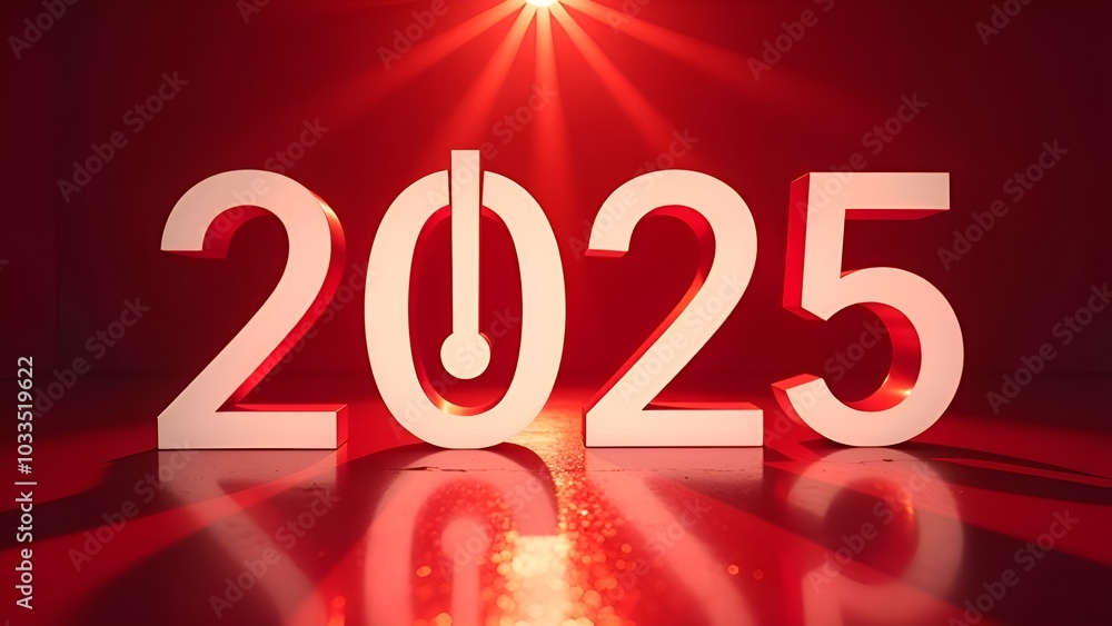 2025 numbers with a power icon on a vibrant red background 2025 numbers with a power icon on a vibrant red background
