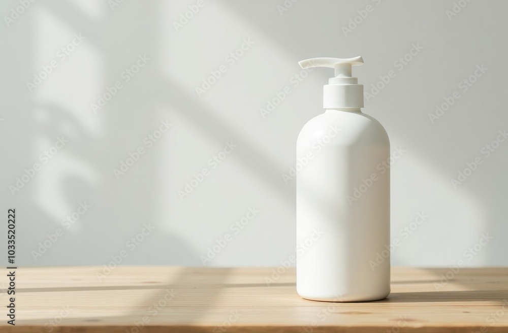 A white plastic bottle for washing powder or fabric softener stands on a white background. Concept of purity and freshness A white plastic bottle for washing powder or fabric softener stands on a white background. Concept of purity and freshness