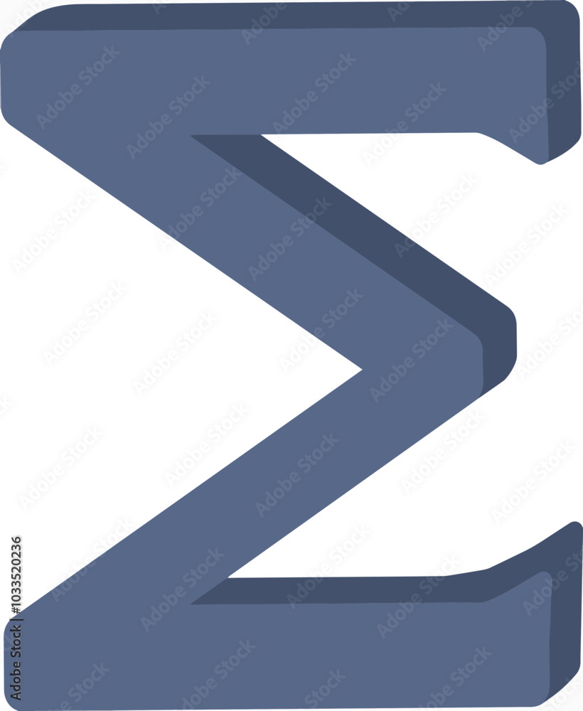 Illustration of Sygma Simbol of Mathematics in 3D Vector Icon Illustration of Sygma Simbol of Mathematics in 3D Vector Icon