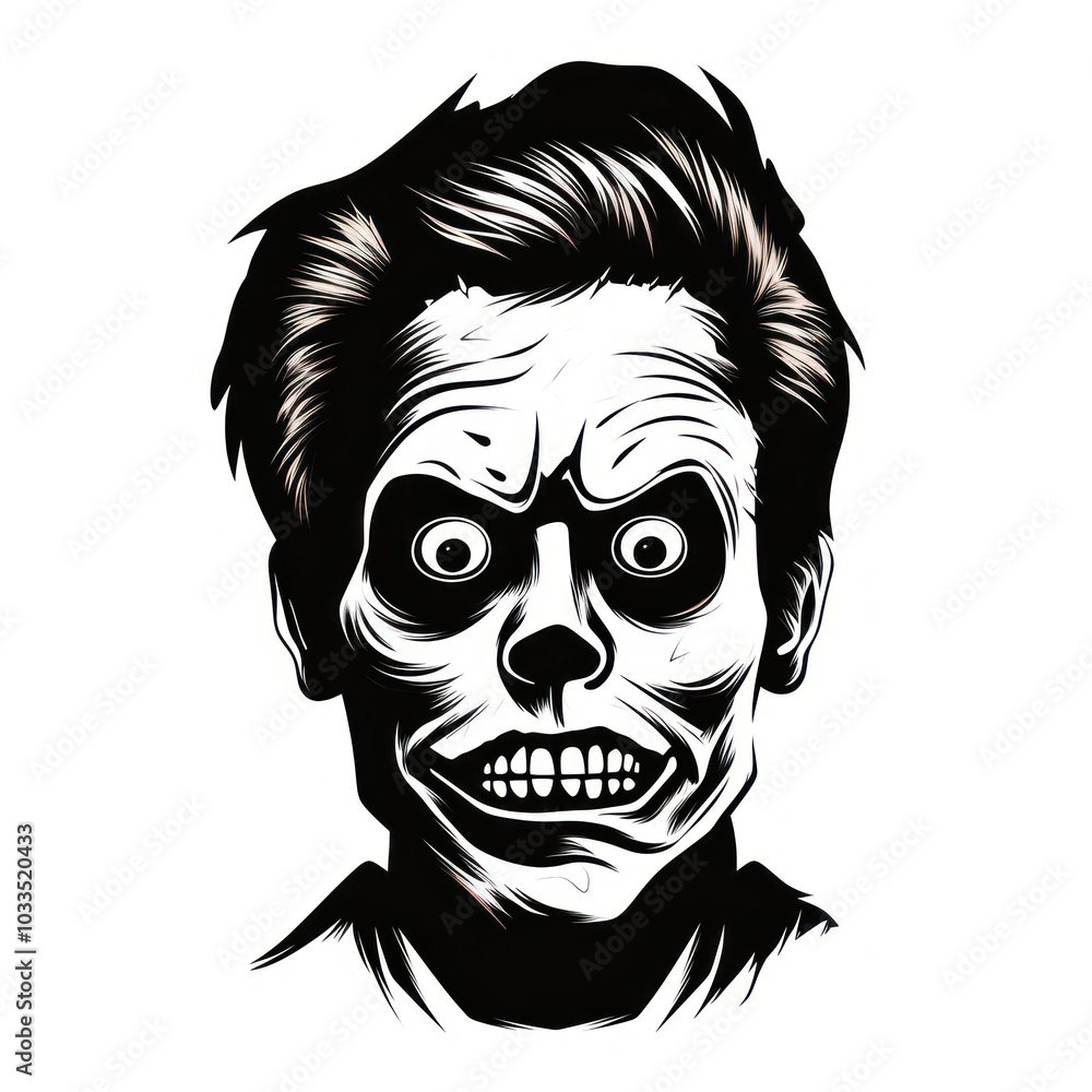 Horror and scary face halloween portrait drawing sketch. Horror and scary face halloween portrait drawing sketch.
