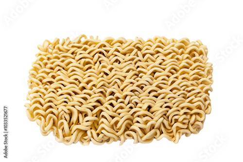 Dried instant noodles Isolated from the white background.