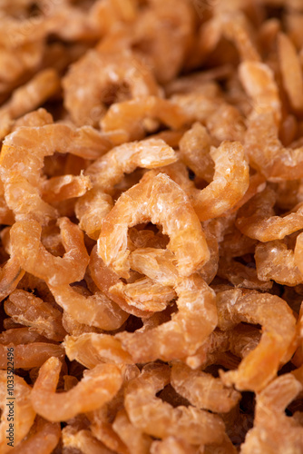 dried shrimp texture background, seafood ingredients.