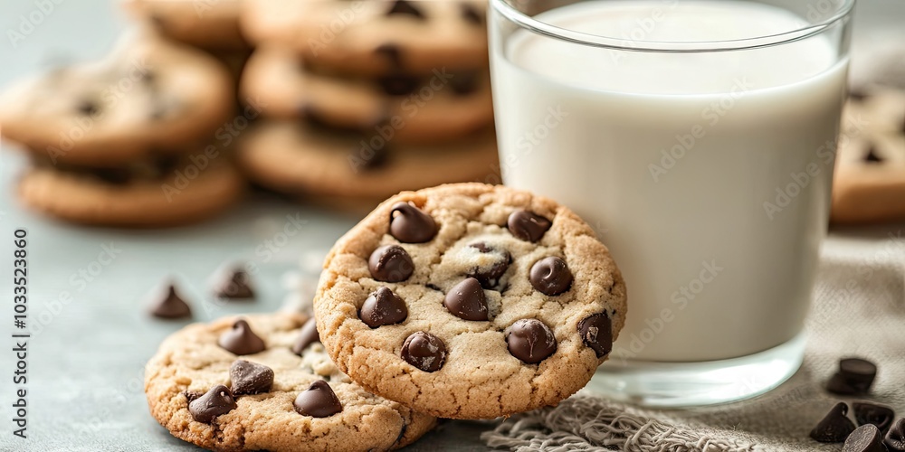 Classic chocolate chip cookies and milk Classic chocolate chip cookies and milk
