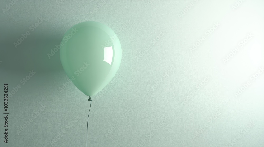 Simple Green Balloon on White Background Simple Green Balloon on White Background