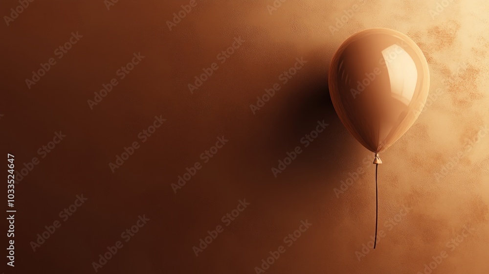 Earthy Balloon in Soft Brown Color on Wall Background Earthy Balloon in Soft Brown Color on Wall Background