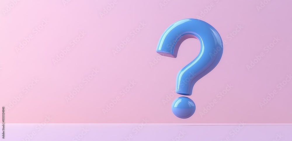 Blue Question Mark in 3D Illustration Style Blue Question Mark in 3D Illustration Style