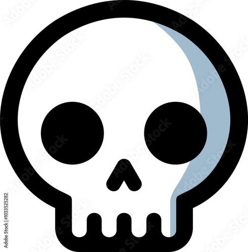 cute skull head vector illustration sticker style