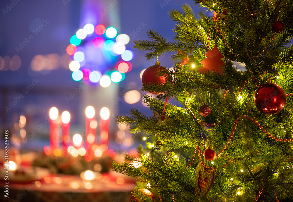 christmas decorated at home