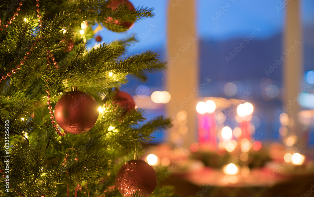 christmas decorated at home
