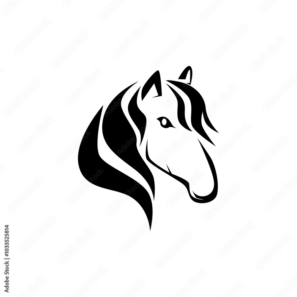 Black horse logo. Horse head vector illustration, suitable for, ornament, logo, icon, mascot, etc. Black horse logo. Horse head vector illustration, suitable for, ornament, logo, icon, mascot, etc.
