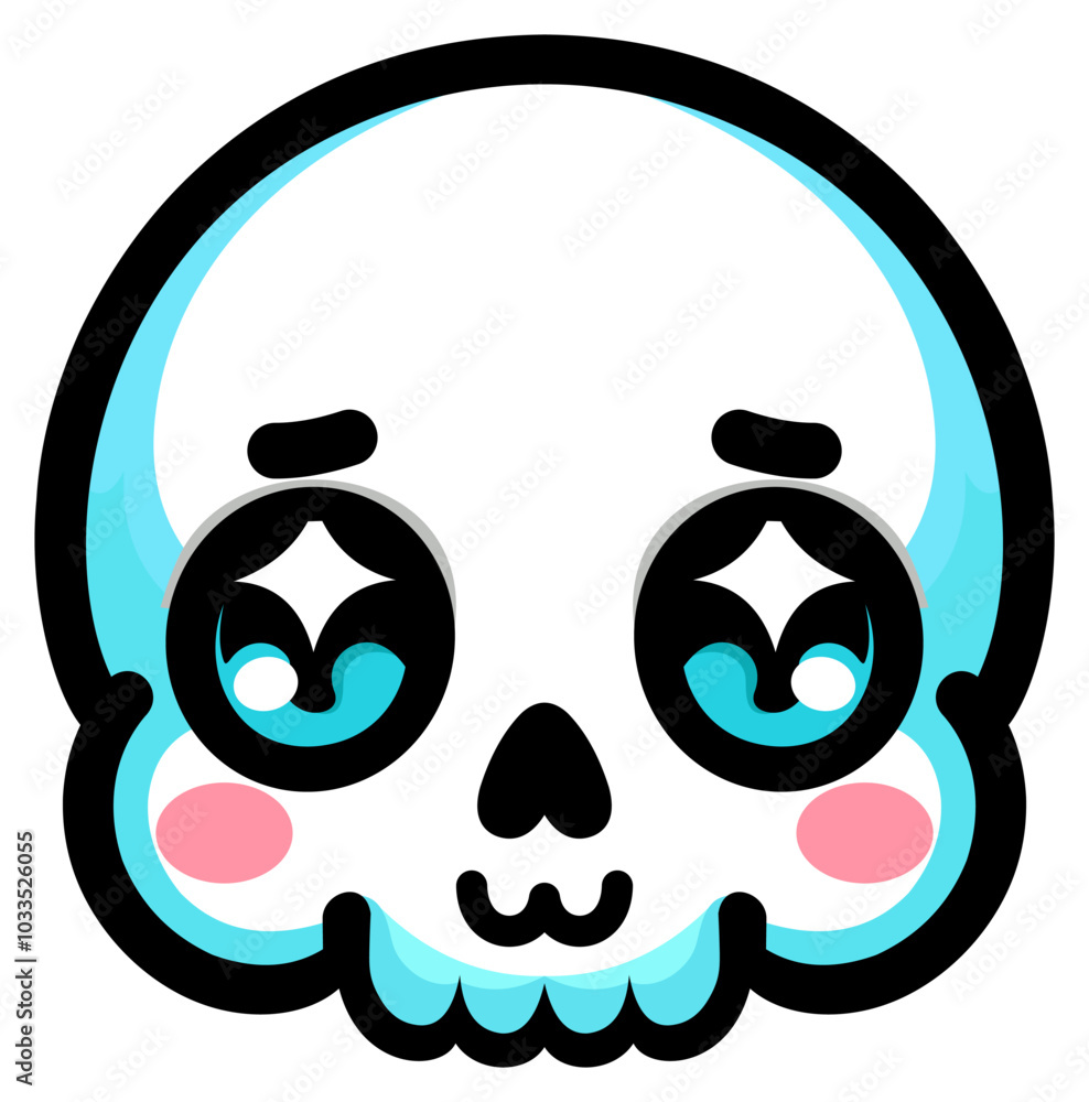 Fototapeta premium cute skullhead vector icon stiker style