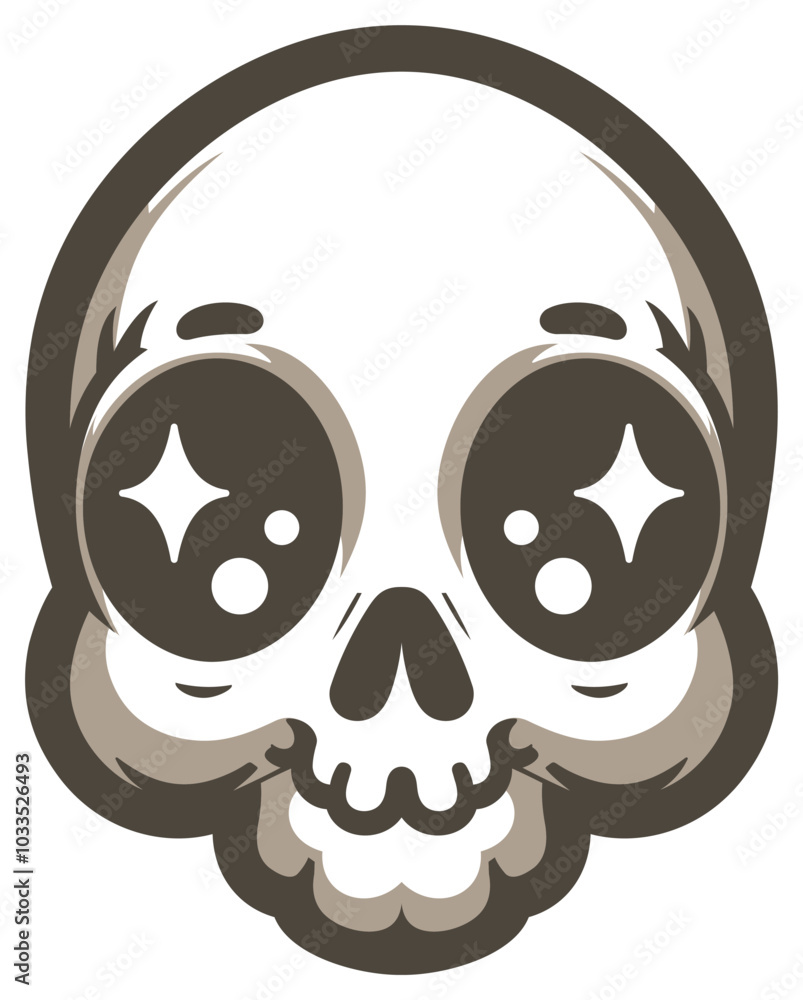 cute skullhead vector icon stiker style cute skullhead vector icon stiker style