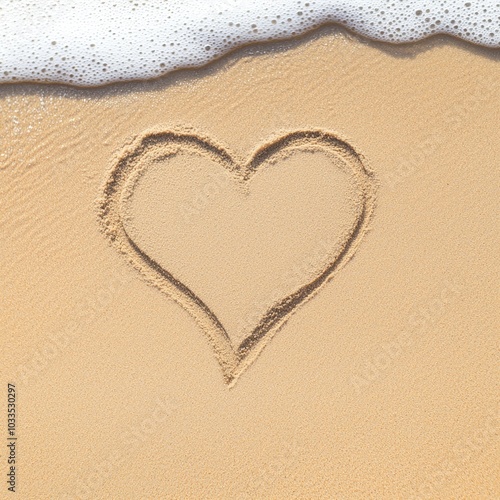 Heart Drawn in Sand by Gentle Waves