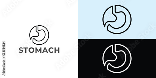 stomach logo. Simple vector logo design for medical human health.