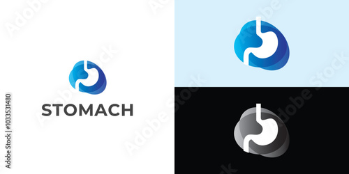 stomach logo. Simple vector logo design for medical human health.