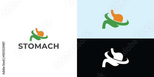 stomach logo. Simple vector logo design for medical human health.