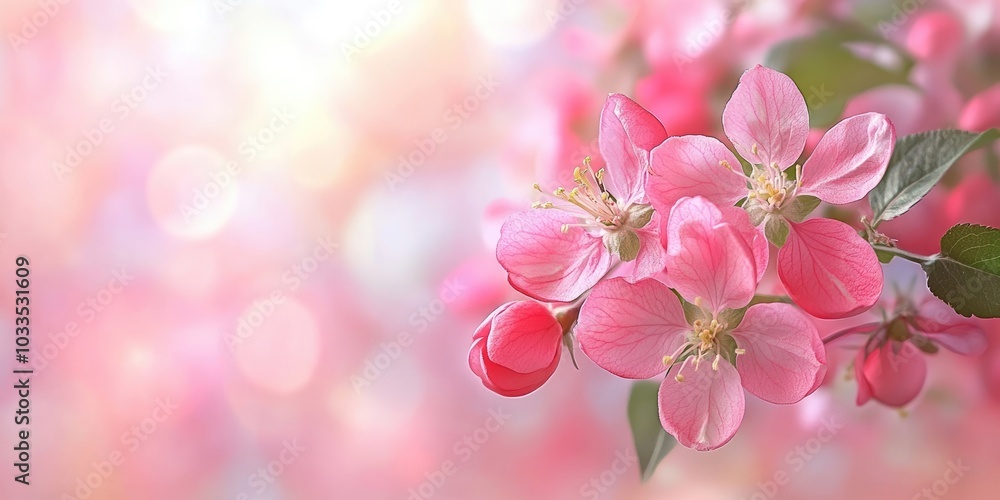 Spring blossom. Springtime apple flowers, pink floral background, soft and pastel card, selective focus, copy space for text. Spring blossom. Springtime apple flowers, pink floral background, soft and pastel card, selective focus, copy space for text.