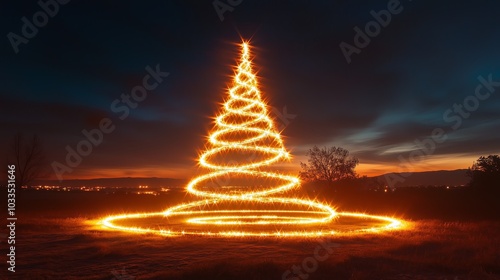 Christmas tree spiral of light decoration