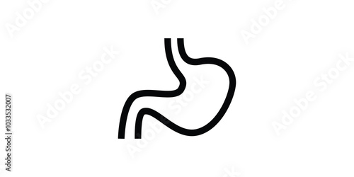 stomach icon. Simple vector icon design for medical human health.