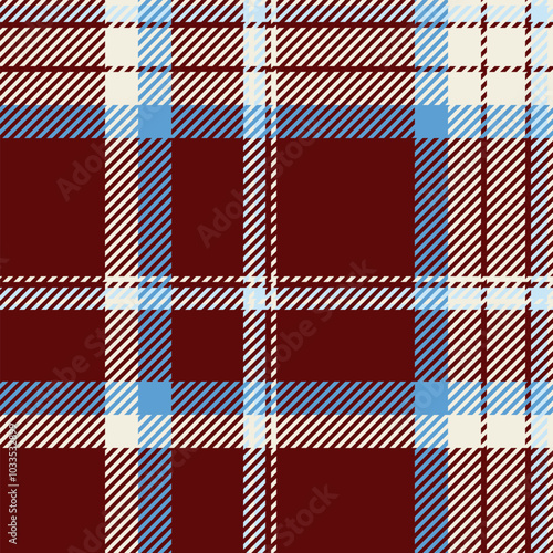 Length seamless plaid textile, femininity background fabric check. Baby vector texture pattern tartan in red and white colors.
