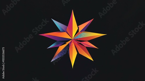 Colorful starburst. Abstract starburst with a gradient of colors. Represents guidance, direction, and hope.