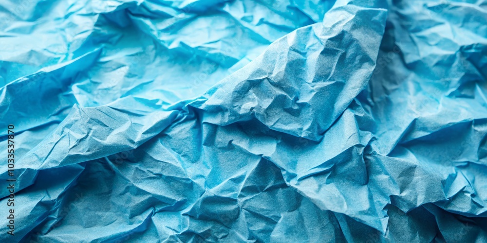 Fototapeta premium Crumpled Blue Paper Textures for Product Photography - Enhance Your Designs with Soft and Subtle Backgrounds for Creative Projects and Marketing Applications