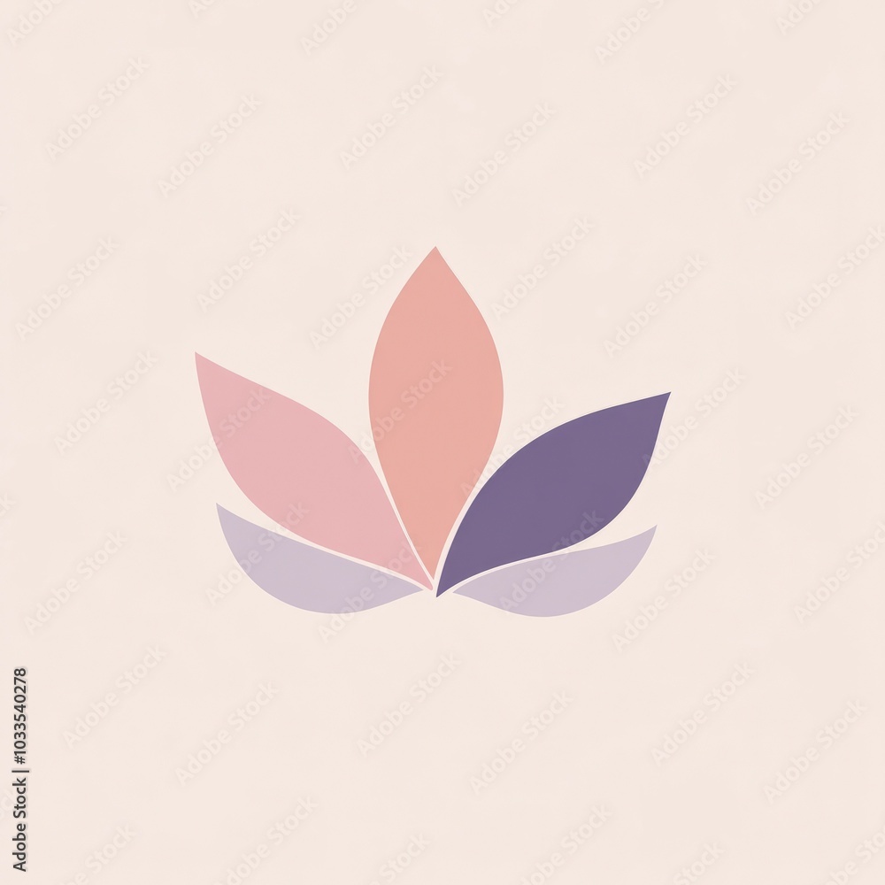 Flower logo design. Abstract design of a flower, in pink, purple, and white shades, symbolizes growth, peace, and tranquility. Flower logo design. Abstract design of a flower, in pink, purple, and white shades, symbolizes growth, peace, and tranquility.