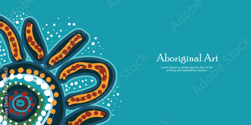 A visually striking poster rendered in vector style, displaying Aboriginal dot artwork